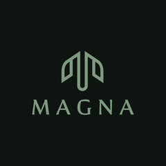 Poster - simple and brilliant letter M logo design