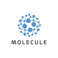 Aufkleber - molecule icon. sign design. Vector logo design template. High technology. Nano technology. Tech Wave