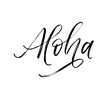 © Anastasiia Hevko - Aloha written word. Vector hand drawn brush style modern calligraphy.