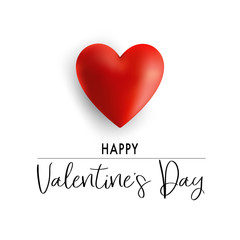 Poster - Valentines day background with 3d balloons heart shape Vector illustration. Wallpaper, flyers, invitation, posters, brochure, banners on white background.