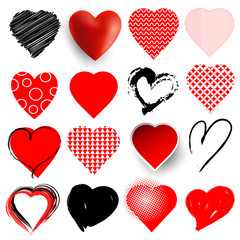 Poster - set of hearts vector