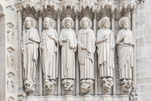 Exterior Carving On Notre Dame De Paris Church