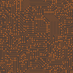 Poster - Computer circuit board. Seamless pattern.