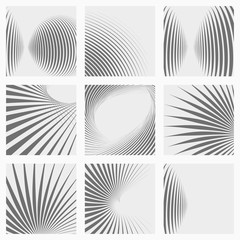 Poster - Set of striped abstract forms