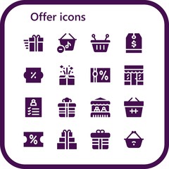 Poster - Vector icons pack of 16 filled offer icons