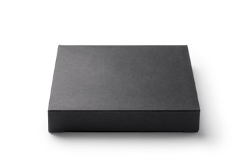 Black paper box isolated on white background