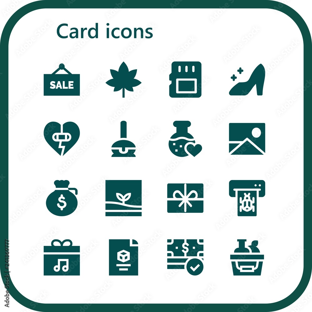 Simple Icon Card Vector icons pack of 16 filled card icons Stock Vector | Adobe Stock