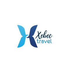 Wall Mural - Xebec travel vector X letter icon of travel agency