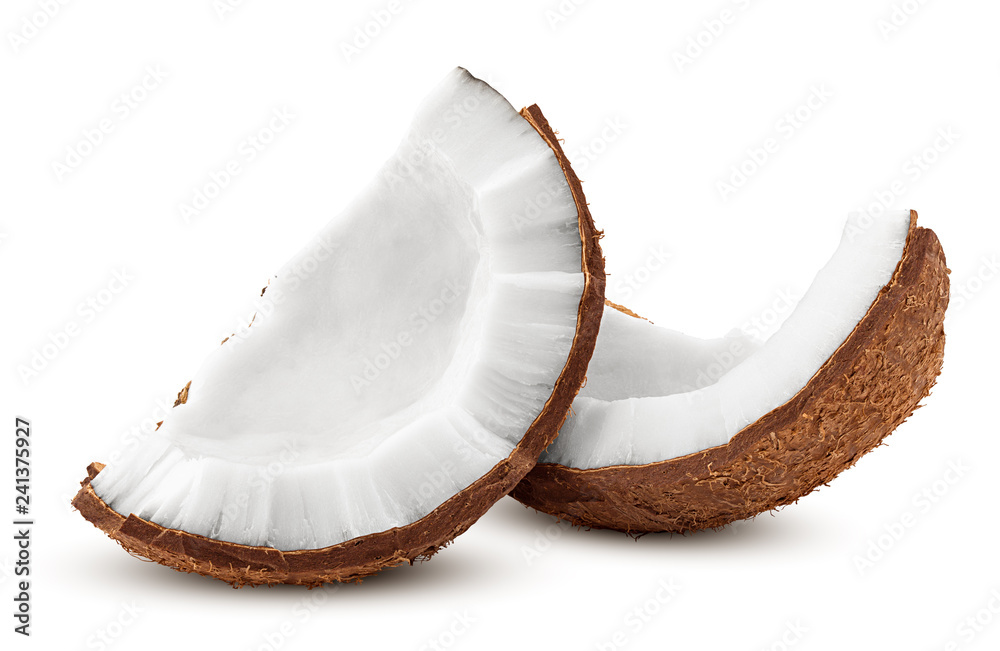 coconut, isolated on white background, full depth of field, clipping path - obrazy, fototapety, plakaty 