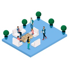Poster - isometric concept coworking center