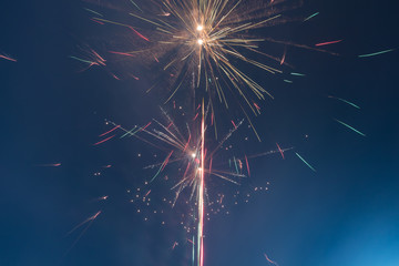 fireworks in the night sky