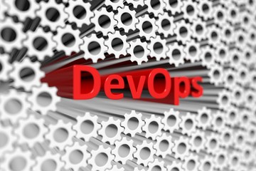 DevOps concept blurred background 3d render illustration