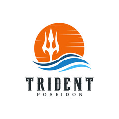 Poster - Logo design elements Ukraine. Vector object for labels, badges, logos and other. Logotype element for template. Circular Trident logo design inspiration