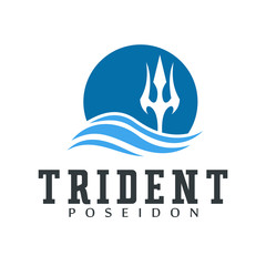 Aufkleber - Logo design elements Ukraine. Vector object for labels, badges, logos and other. Logotype element for template. Circular Trident logo design inspiration