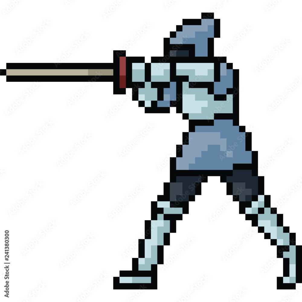 vector pixel art knight medieval Stock Vector | Adobe Stock