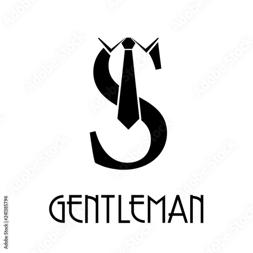 Logotipo Con Texto Gentleman Con Letra S Con Corbata En