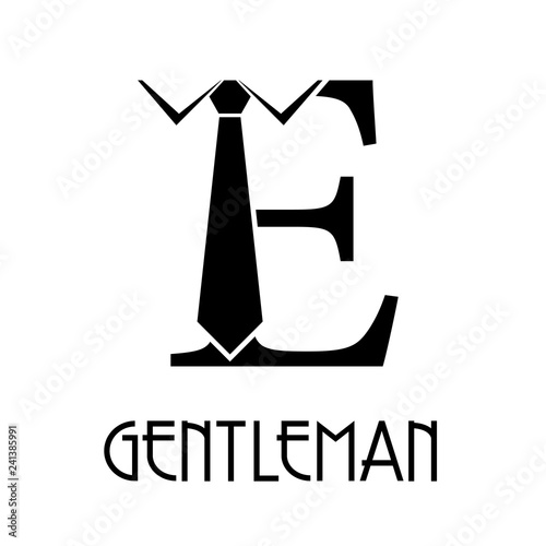 Logotipo Con Texto Gentleman Con Letra E Con Corbata En