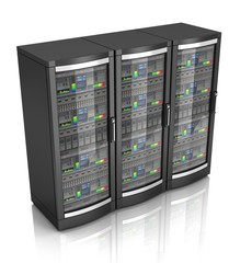 Wall Mural - network workstation servers 3d illustration