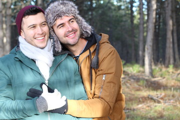 Wall Mural - Gay couple utterly in love