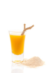 Sticker - Ashwagandha root and powder with juice.