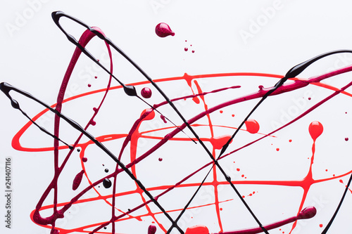 Fotografie, Obraz Nail polish on a white background in the form of strips and drops