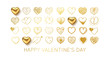 Valentines day background with gold heart. Vector illustration