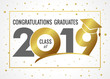 Graduating class of 2019 vector illustration. Class of 20 19 design graphics for decoration with golden and black colored for design cards, invitations or banner