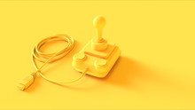 Yellow Retro Joystick 3d Illustration 3d Render