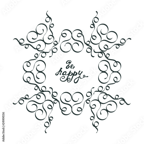 Fotografie, Obraz Nice vector hand drawn lettering in retro decorative frame isolated on white background