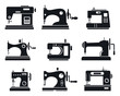 Quality sew machine icon set. Simple set of quality sew machine vector icons for web design on white background