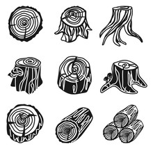 Stumps Icon Set. Simple Set Of Stumps Vector Icons For Web Design On White Background