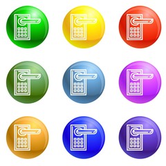Poster - Wireless icons vector 9 color set isolated on white background for any web design 