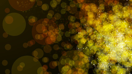 Poster - Abstract bright rain in dark space. Network Design with Particle. Big data. Festive banner in bright colors. 3D rendering.