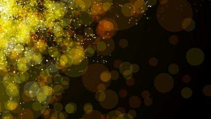Poster - Abstract bright rain in dark space. Network Design with Particle. Big data. Festive banner in bright colors. 3D rendering.
