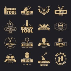 Poster - Welding logo icons set. Simple illustration of 16 welding logo vector icons for web