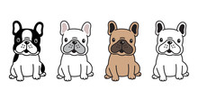Dog Vector French Bulldog Cartoon Character Icon Sitting Smile Logo Breed Illustration