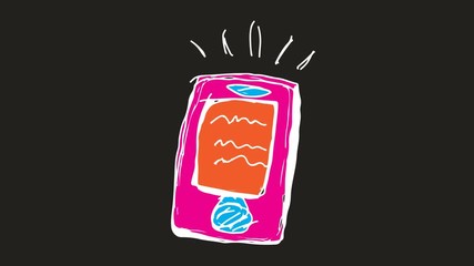 Fototapete - hand drawing black screen with theme of smartphone