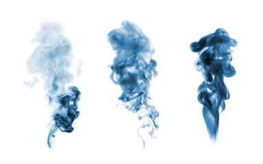 Wall Mural - blue smoke blot isolated on white