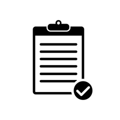 Poster - Checklist icon flat style isolated on background. Checklist sign symbol for web site and app design.