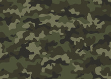 Print Texture Military Camouflage Seamless Pattern. Abstract Army And Hunting Masking Ornament Repeat