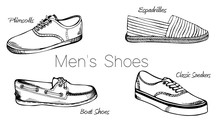 Set of men's shoes. Sketch.