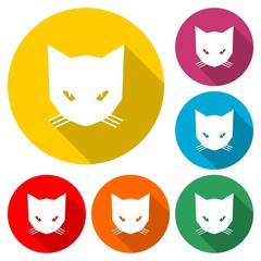 Naklejka na meble Cat Logo or icon, color set with long shadow