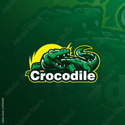 crocodile vector logo design mascot with modern illustration concept