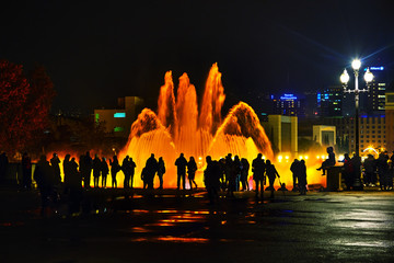 Wall Mural - Magic Fountain of Montjuic in Barcelona at night