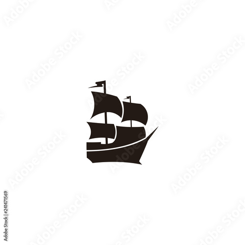 Sailing Yacht Logo Design Template Sailboat Flat Icons Boat Sailing Yacht Logo Design Template Sailboat Flat Icons Boat On White