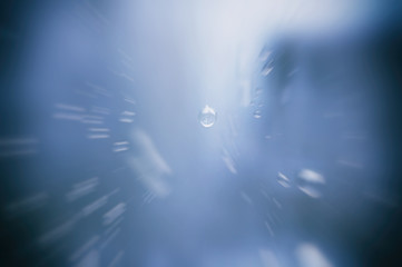 Wall Mural - Water drops. Abstract blue raining background.