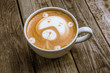 coffee cappuccino with bear pattern