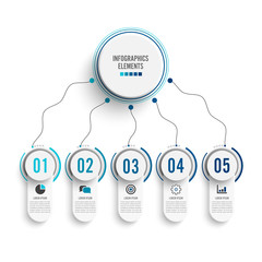 Poster - Abstract infographics number options template. Vector illustration. Can be used for workflow layout, diagram, business step options, banner, web design. Stroke icons.