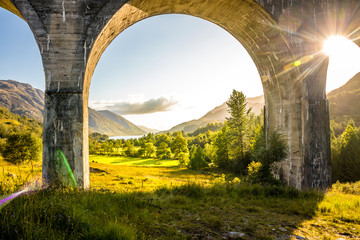  Glenfinnan Viaduct Arches at Sunset