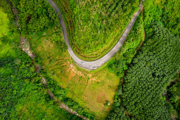 Wall Mural - the route on the mountain connecting the city at chiang rai Thailand